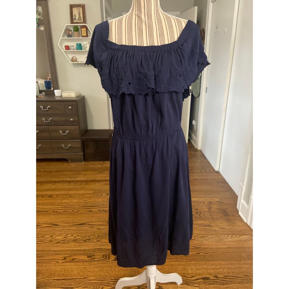 Loft Beach navy blue off the shoulder dress